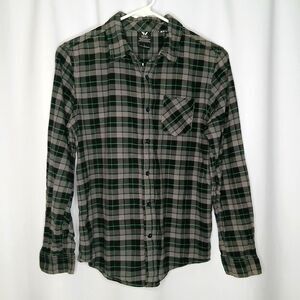 Shawn White Long Sleeve Plaid Shirt Button Front Casual Pocket Cotton sz: Large